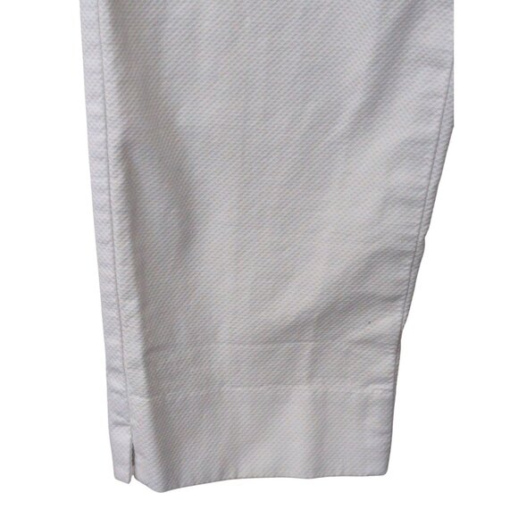 Talbots Hampshire Straight Ankle Pants Womens 6 Petite White Textured Classic - Picture 4 of 11